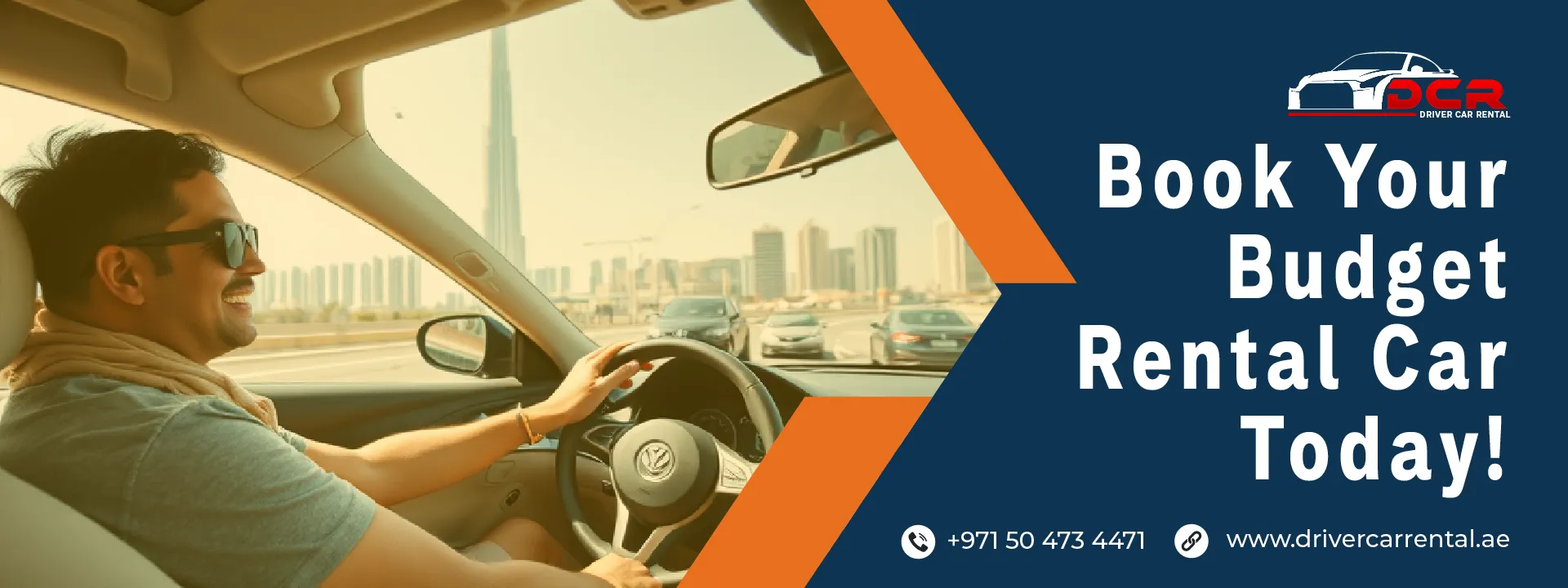 Call-to-action image encouraging customers to book their budget rental car in Dubai with Driver Car Rental for a hassle-free travel experience.