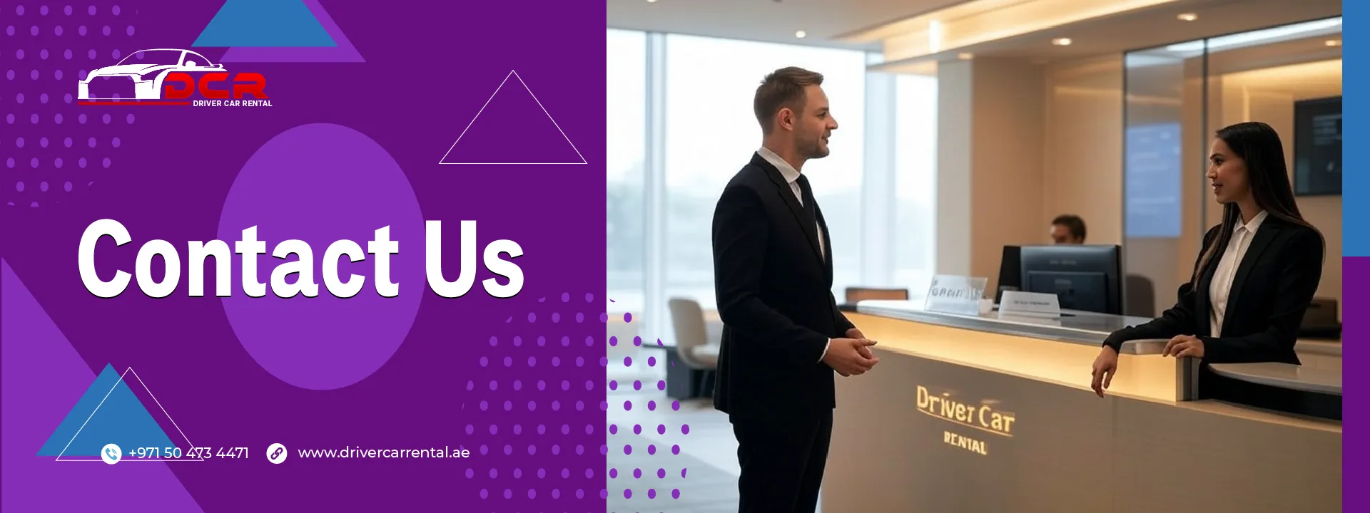 Contact Driver Car Rental Dubai for affordable weekly car rentals. Office location, phone number, and email details provided.