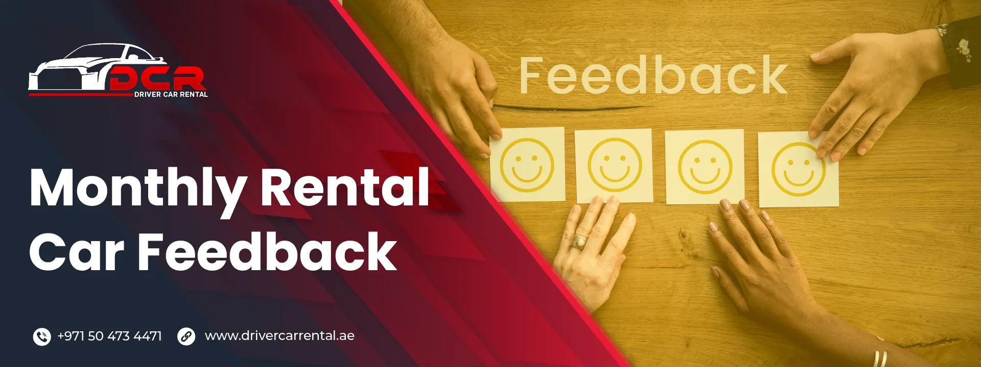 Customer feedback and reviews for Driver Car Rental Dubai’s monthly car hire services, highlighting satisfaction, transparency, and excellent support.