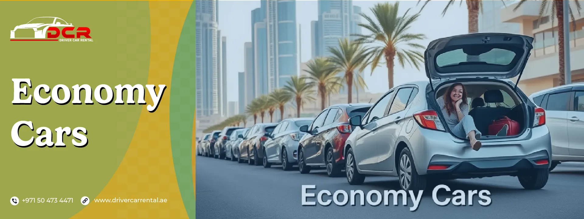 Image of economy cars available for rent in Dubai, emphasizing fuel efficiency, affordability, and suitability for city commutes and budget-conscious travelers.