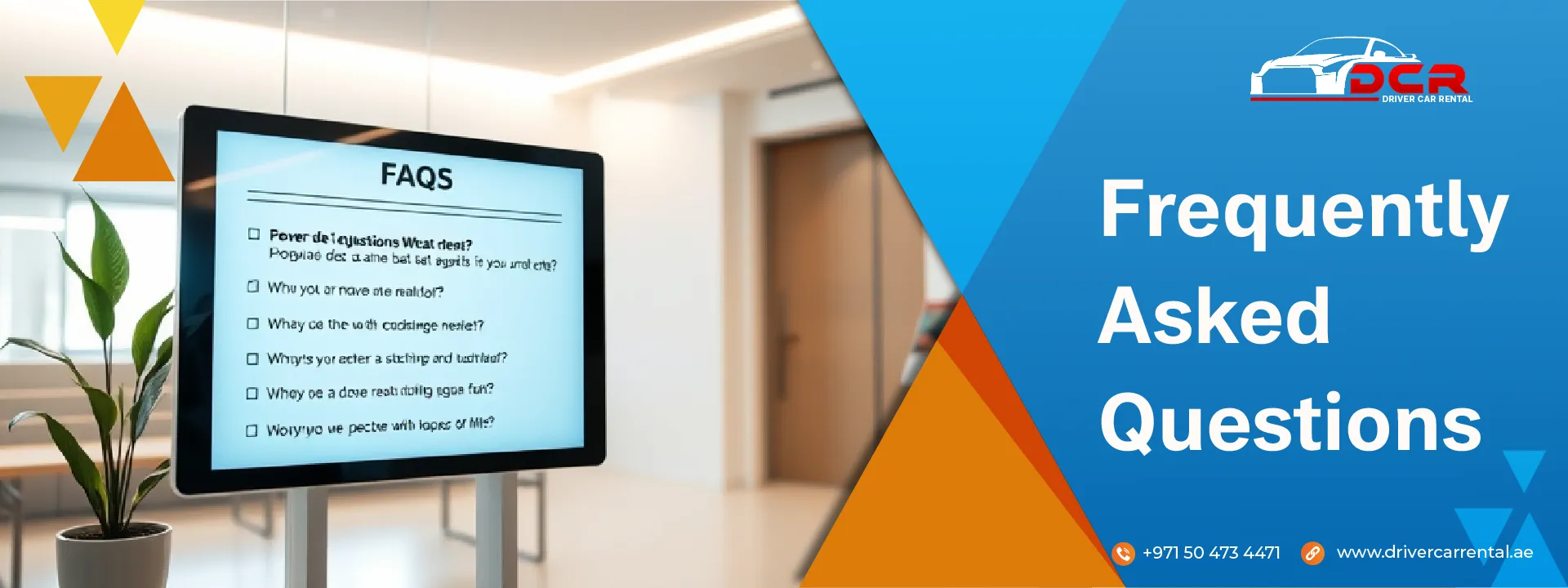 Visual representation of frequently asked questions about SUV rentals in Dubai, addressing pricing, insurance, and cross-border travel options.