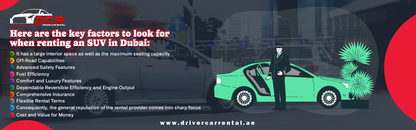 key factors to look for when renting an SUV in Dubai