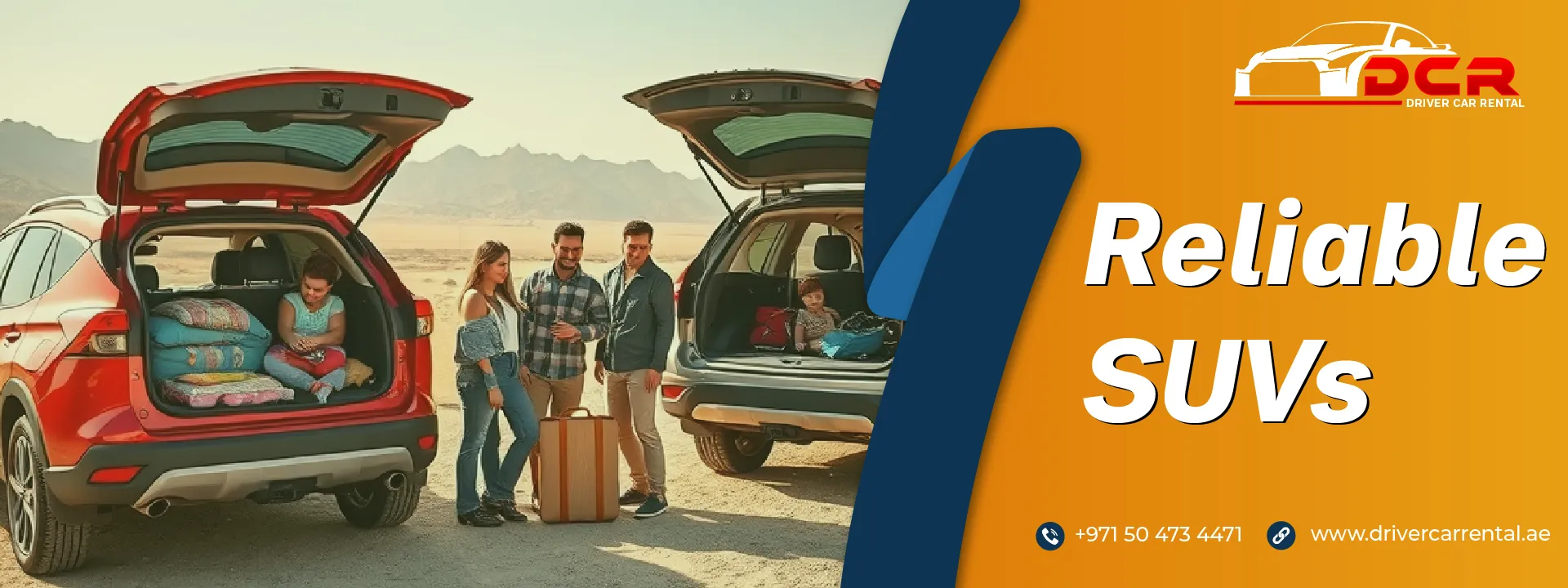 Reliable SUVs available for rent in Dubai, perfect for road trips, larger groups, and rugged terrains, with spacious and powerful performance features.