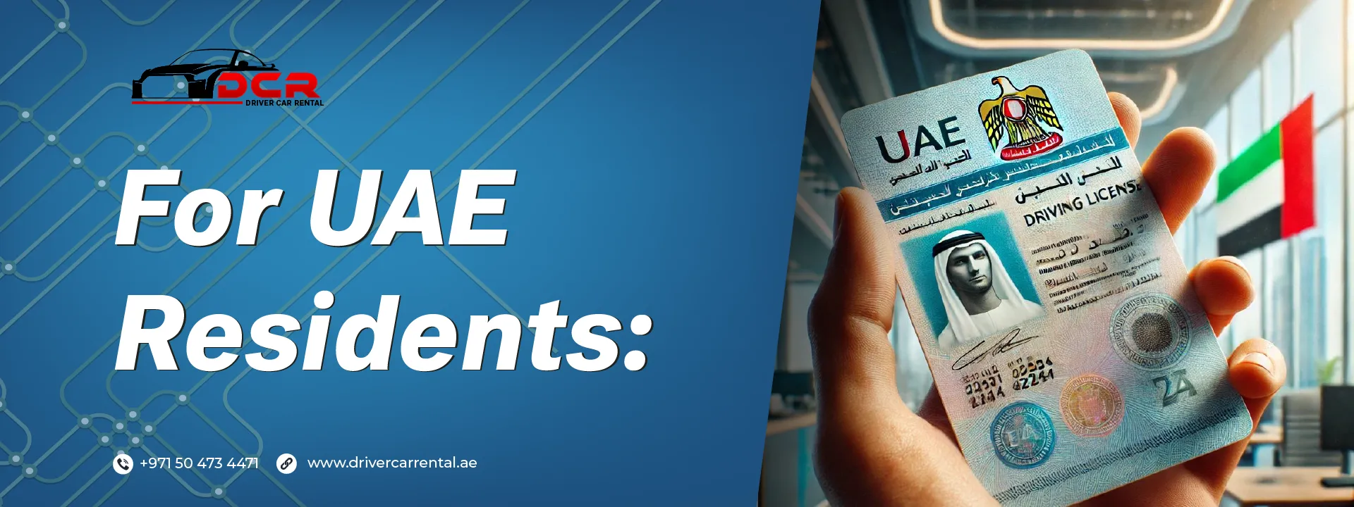 Requirements for UAE residents to rent a car weekly in Dubai, including Emirates ID and a valid UAE driving license.